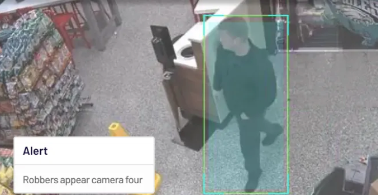 Security alert showing person detection